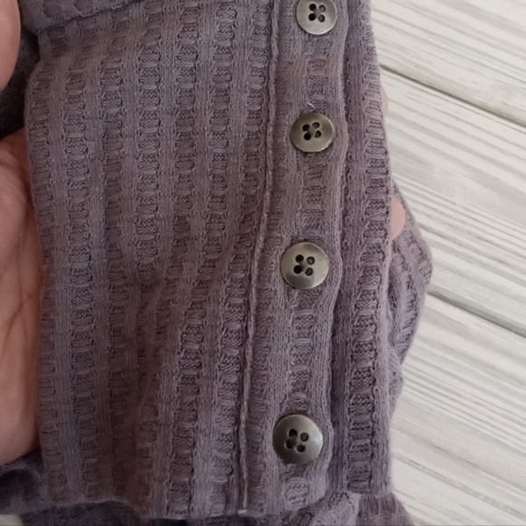 Chaser scoop neck lavender waffle knit long sleeve women's blouse medium - Picture 5 of 6